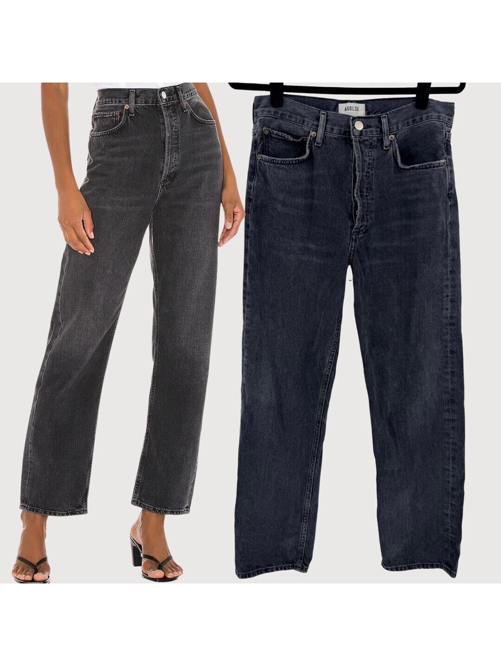 AGOLDE 90s Mid Rise Loose Jeans Photogram Black 26